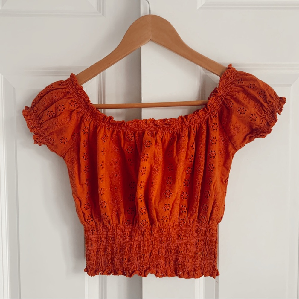 Forever21 Orange Cropped Top Small